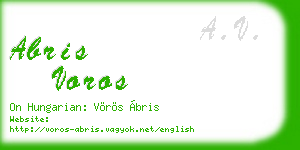 abris voros business card